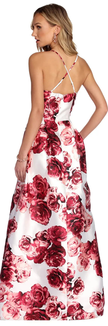 Joanna Formal Floral Satin Dress