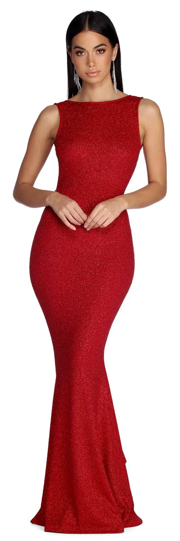 Ana Formal Glitter Ruffle Dress