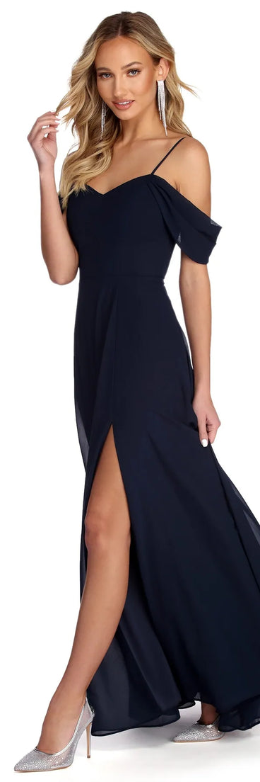 Vanessa Formal Chiffon Lattice Dress