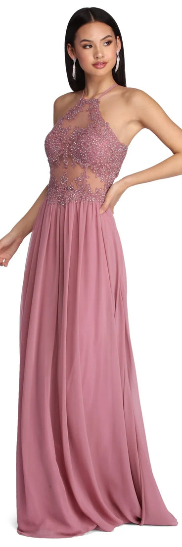 Alessandra Formal Open Back Chiffon Dress