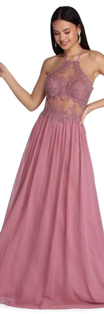 Alessandra Formal Open Back Chiffon Dress
