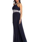 Cassandra Formal Floral Applique Dress