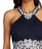 Cassandra Formal Floral Applique Dress