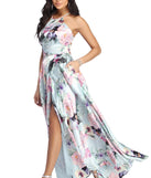Jen Formal Floral Satin Dress