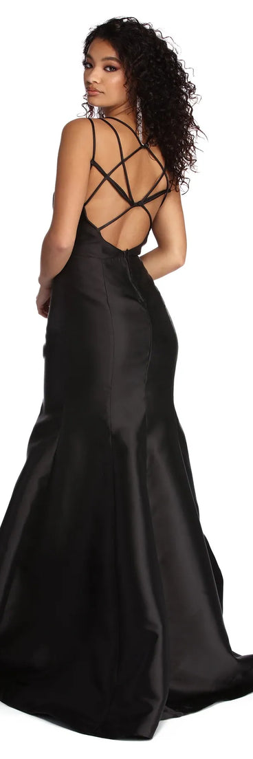 Analia Formal Satin Trumpet Dress