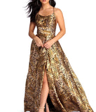 Roseanna Formal High Slit Leopard Dress