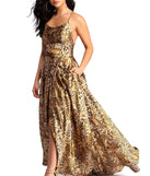 Roseanna Formal High Slit Leopard Dress
