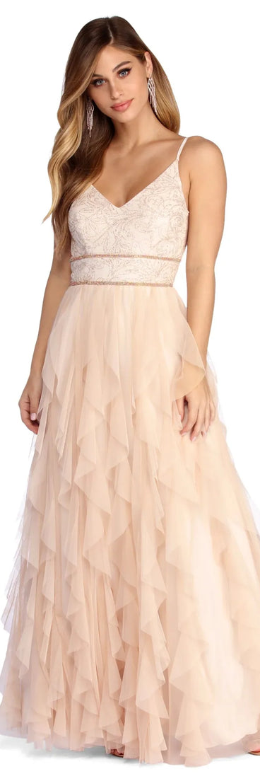 Hayden Glitter Goddess Tendril Dress