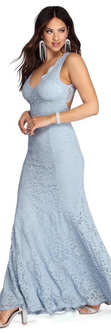 Cadence Formal Glitter Lace Dress