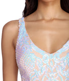 Elsa Formal Iridescent Sequin Dress