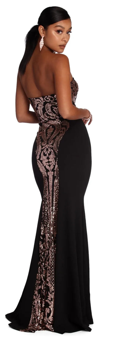 Elise Strapless Sequin Mermaid Dress