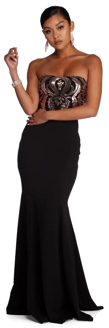 Elise Strapless Sequin Mermaid Dress