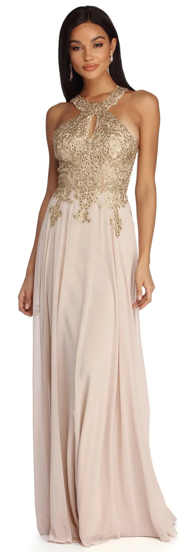 Jayla Formal Embroidered Chiffon Dress