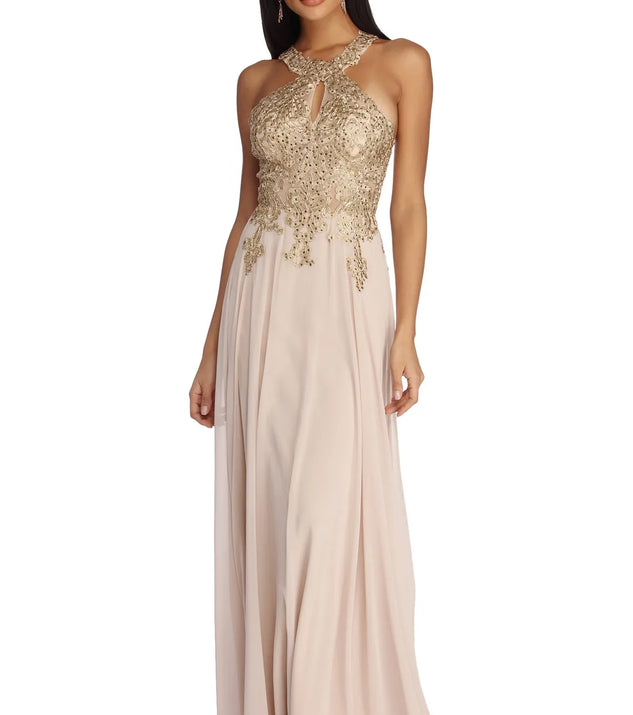 Jayla Formal Embroidered Chiffon Dress