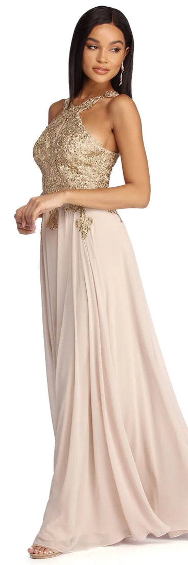 Jayla Formal Embroidered Chiffon Dress