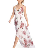 Janine Floral Chiffon High Low Dress
