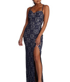 Josephina Formal High Slit Glitter Dress