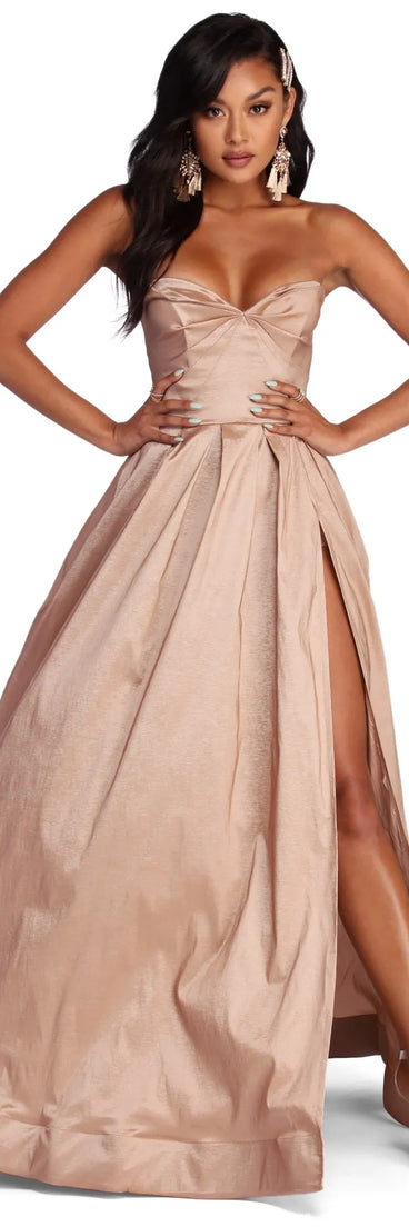 Janet Sweetheart Slit Formal Dress