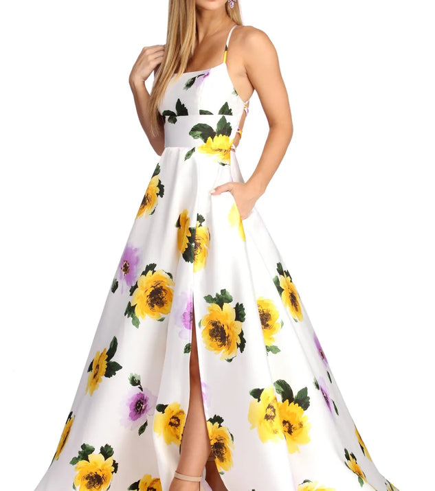 Amber Formal Floral Wrap Dress