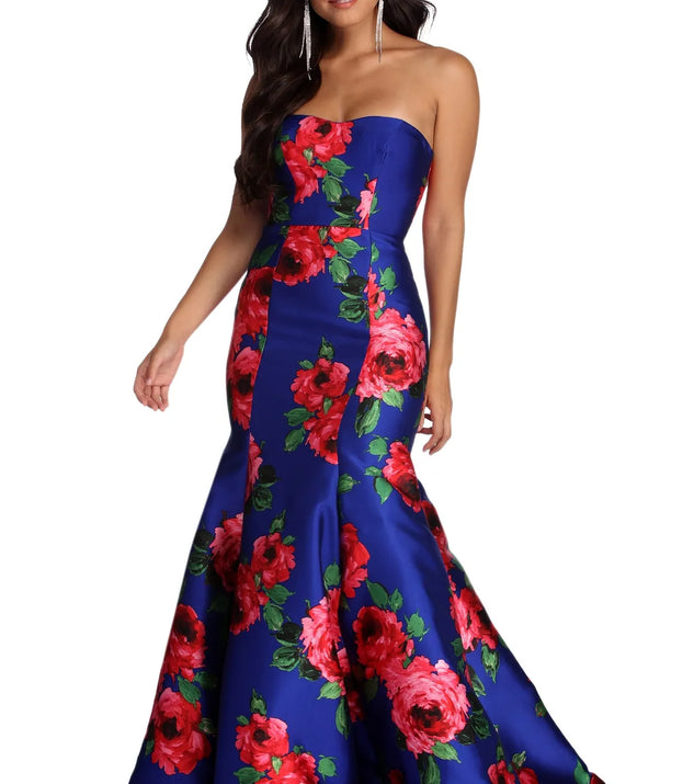 Thea Formal Floral Satin Dress