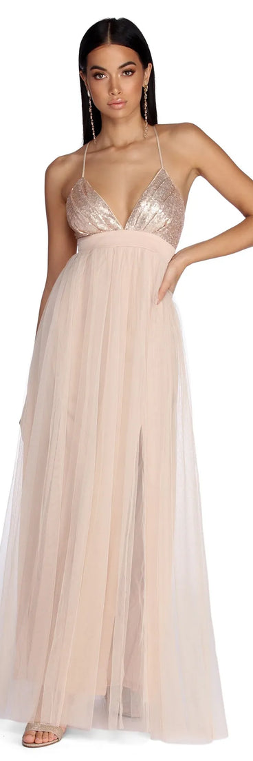 Alaina Formal Tulle And Sequin Dress