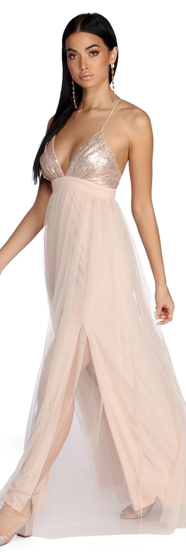 Alaina Formal Tulle And Sequin Dress