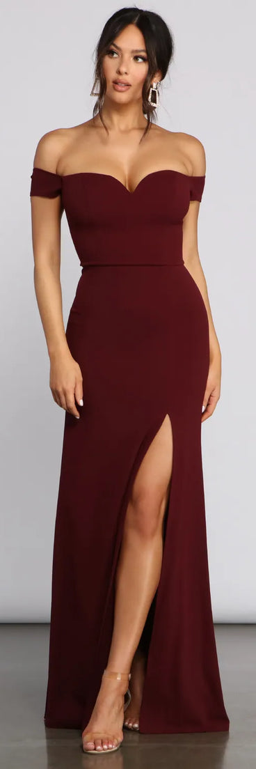 You'll feel stylish and confident in the Myra Formal High Slit Dress as your Winter Formal Dress to stand out at your dance or event.