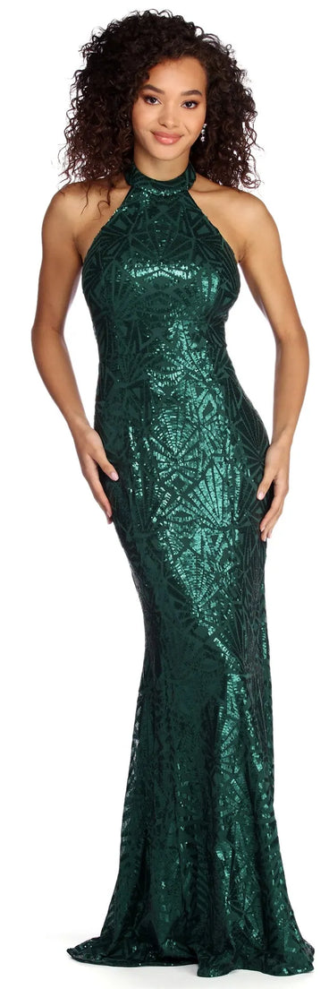 Aspyn Formal Sleeveless Sequin Dress