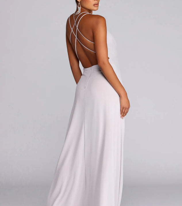 Hannah Formal Pleated Chiffon Dress