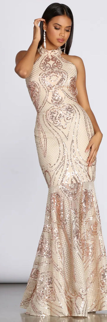 Elora Sequin Evening Gown
