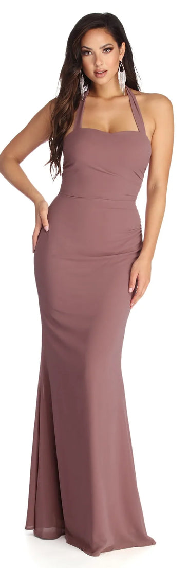 Tessa Formal Halter Chiffon Dress