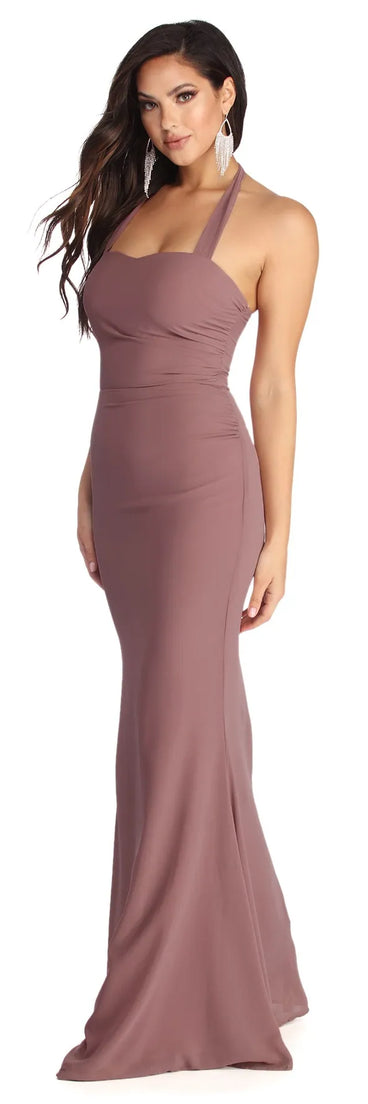 Tessa Formal Halter Chiffon Dress