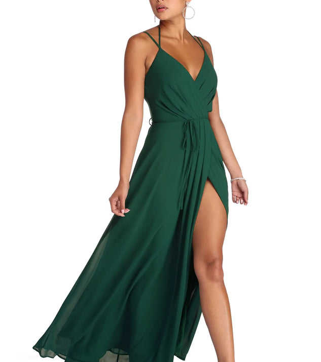 Tami Formal Wrap Chiffon Dress