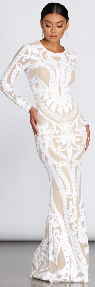 Aella Formal Sequin Long Dress