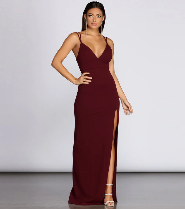 Bailey Strappy Formal Crepe Dress