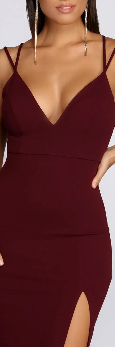 Bailey Strappy Formal Crepe Dress