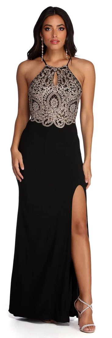 Alondra Formal Lace Halter Dress
