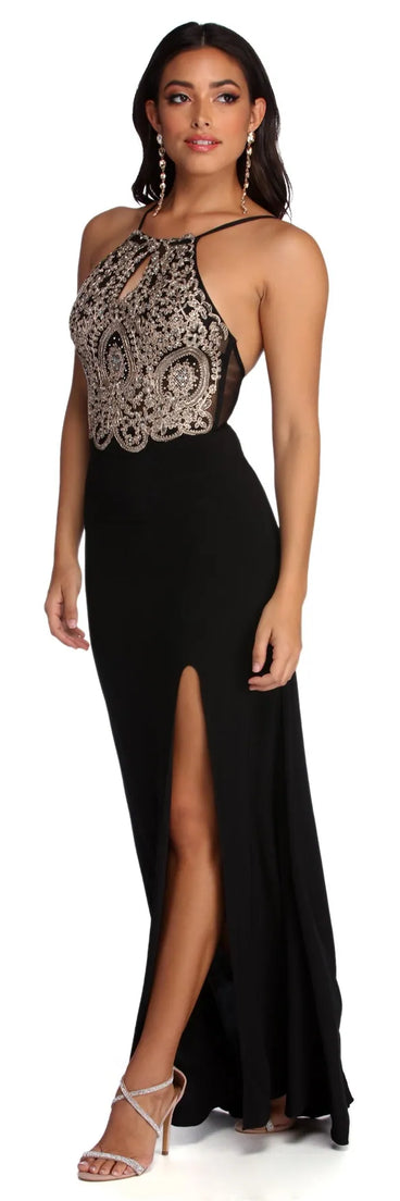 Alondra Formal Lace Halter Dress