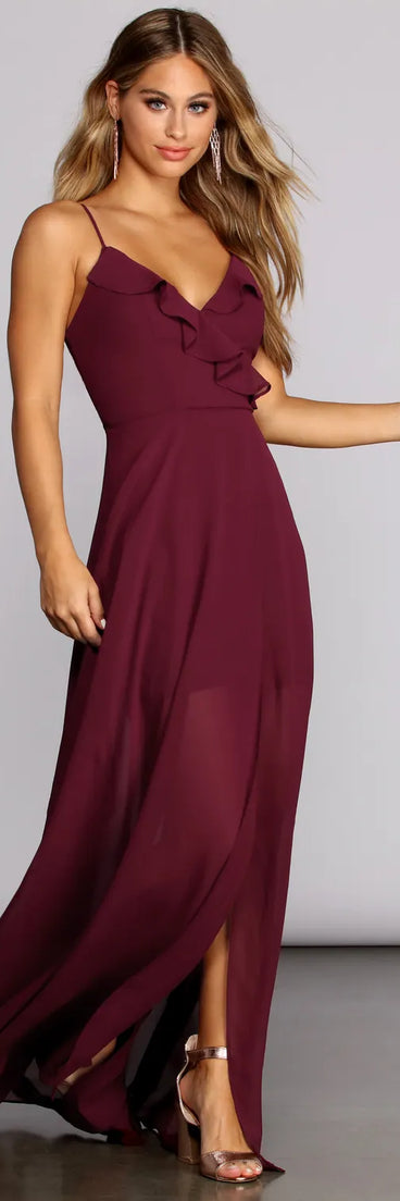 Nida Chiffon Ruffle Gown