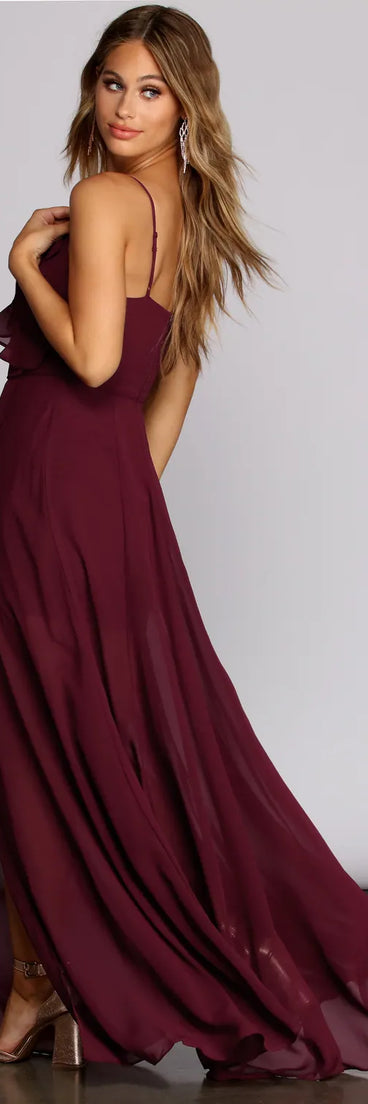 Nida Chiffon Ruffle Gown