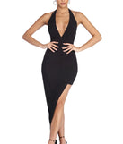Adelynn Plunging Asymmetrical Formal Dress