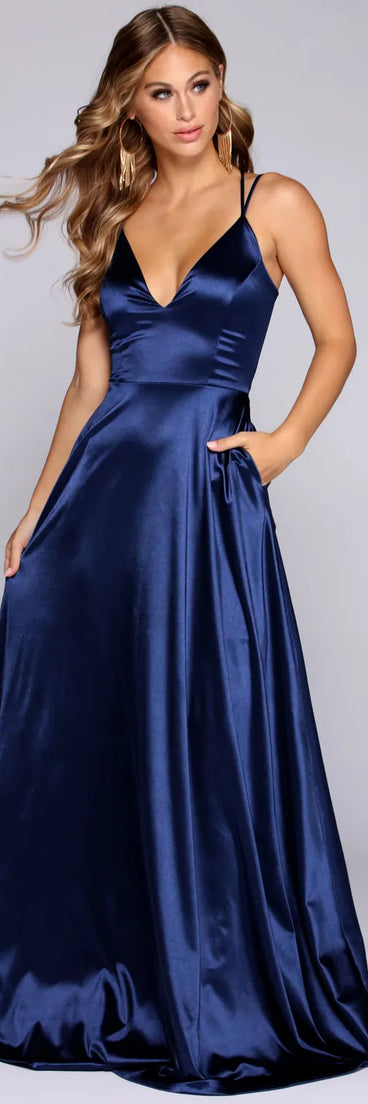 Hailey Satin A-Line Formal Dress