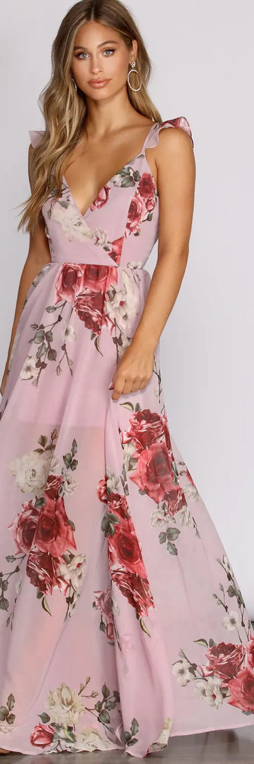 Cassandra Floral Chiffon Gown