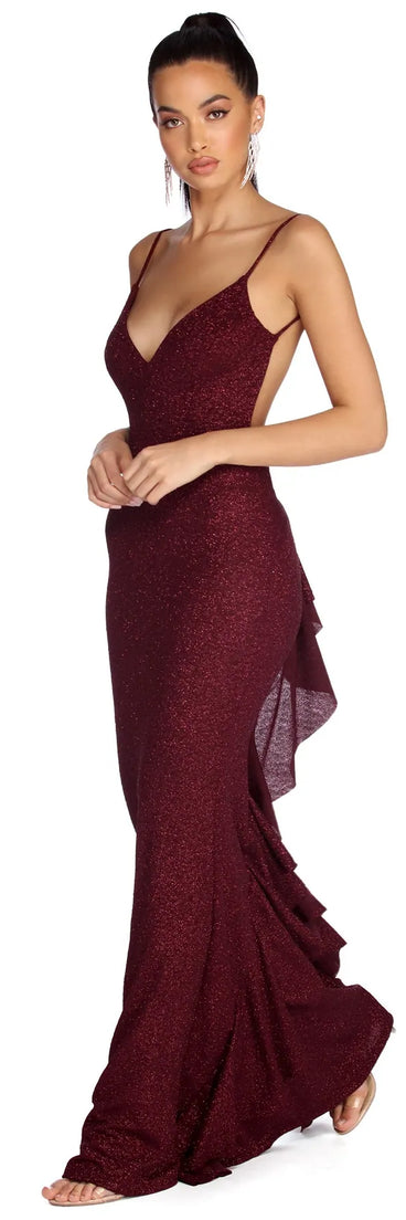 Clara Formal Glitter Knot Dress