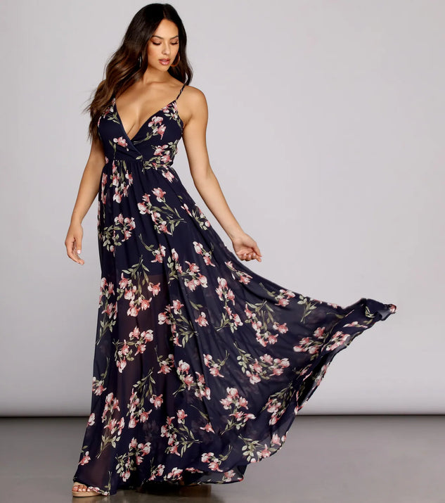 Fleur Floral Chiffon Dress