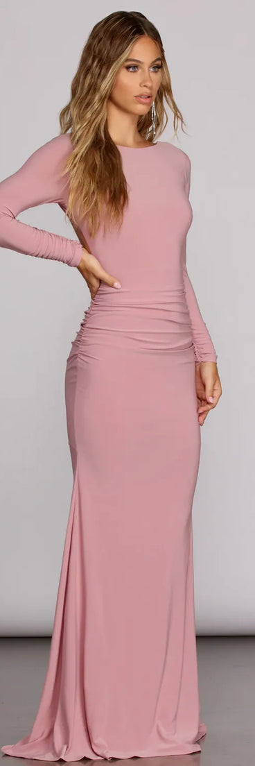 Piper Ruched Open Back Gown