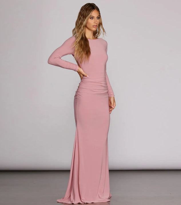 Piper Ruched Open Back Gown