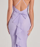 Make a bold statement in the Linda Formal Glitter Ruffled Dress in lavender, the perfect spring dress for weddings, cocktail hours, nights out, and/or seasonal celebrations.