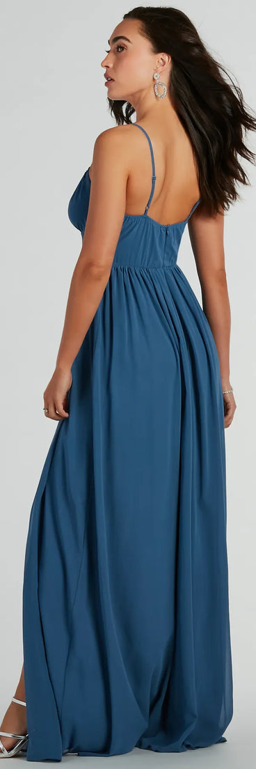 You'll be the best dressed in the Raya Formal Chiffon A-Line Long Dress as your fall formal dress with beautiful and unique details from Windsor.