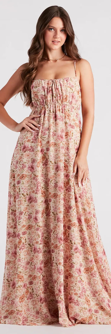 Danika Formal Chiffon Floral A-Line Dress